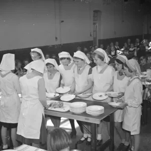 Dinner at East Central School in Dartford, Kent Print 1938 Dinner at East Central School in Dartford, Kent Print 1938