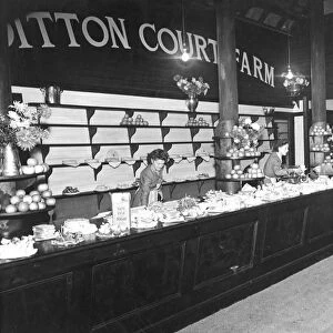 Ditton Court Farm - tea room counter. Ditton, Kent, England November 1947