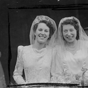 Double hitch up. Sisters Joan and Hope Connor had a double wedding at Holy Trinity Church