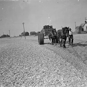 Dungeness beach transport over the shingle. 1938