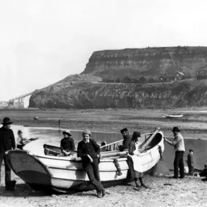 Early Coble Fishing Boat Print at Whitby in Yorkshire