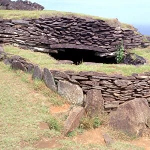 Easter Island Birdman Mythology Part of the huge dwellings on the rim of the volcano