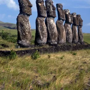 Easter Island Print: Megalithic Statues Easter Island Print: Megalithic Statues