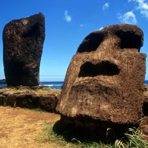 Easter Island - Statue groups on the island - their date and purpose is unknown Easter Island - Statue groups on the island - their date and purpose is unknown