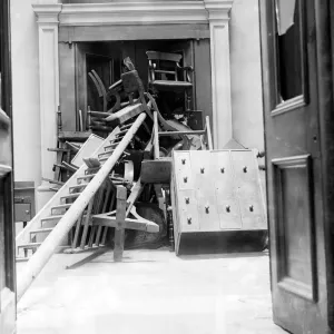 Easter Rising (originally captioned The Dublin rebellion) A barricade erected Easter Rising (originally captioned The Dublin rebellion) A barricade erected