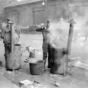 Easter Rising (originally captioned The Dublin rebellion) British soldiers cooking Easter Rising (originally captioned The Dublin rebellion) British soldiers cooking
