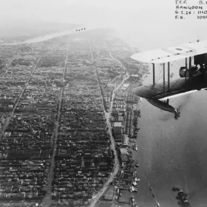 The Empire from the air. Four RAF flying boats tour. Rangoon. 24 July 1928 The Empire from the air. Four RAF flying boats tour. Rangoon. 24 July 1928