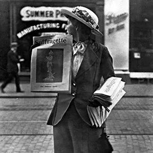 English suffragette, feminist newspaper, 1908