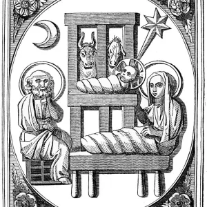 Print of Ancient Christmas Scene from The Every-Day Book Volume I Print of Ancient Christmas Scene from The Every-Day Book Volume I