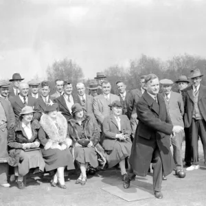 Eynsford Bowls. Sir Oliver Hort Dyke bowling. 1938