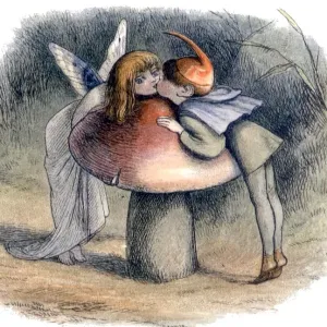 Print of a sentimental Elf and a wayward Fairy in watercolour Print of a sentimental Elf and a wayward Fairy in watercolour