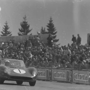 The Ferrari of John Surtees and Ludovico Scarfiotti pictured in their Ferrari during