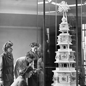 First of the Royal Wedding Cakes Mr Jack Bryant and girl employees of Huntley