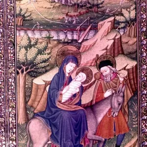 Print of The Flight into Egypt, a Book of Hours from Normandy c.1430-1440 Print of The Flight into Egypt, a Book of Hours from Normandy c.1430-1440