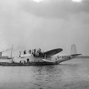 Print of Flying Boat Caledonia Preparation Print of Flying Boat Caledonia Preparation