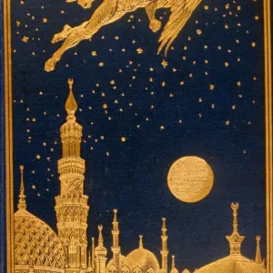 Print of a demon flying over an oriental city Print of a demon flying over an oriental city