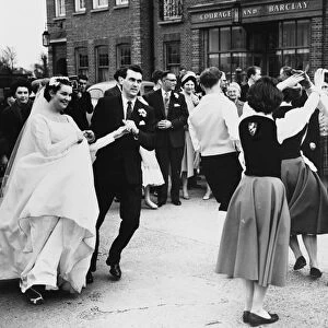 Folk Dancing At Their Wedding. When Miss Margaret Morris (21) married Mr. Keith Uttley at St