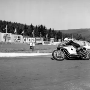 Print of John Surtees on MV Augusta at Francorchamps