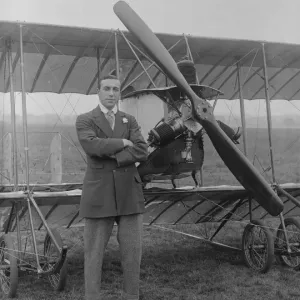 Frank Goodden and Caudron Biplane at Hendon Aerodrome Frank Goodden and Caudron Biplane at Hendon Aerodrome