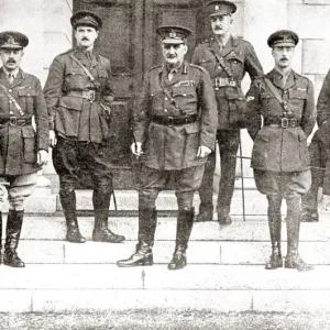 Print of General Sir John Grenfell Maxwell and his staff in Dublin, 1916 Print of General Sir John Grenfell Maxwell and his staff in Dublin, 1916