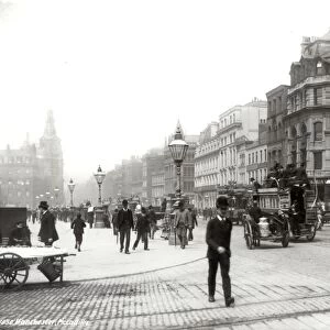 General traffic in the streets of Manchester, Piccadilly. c. 1886