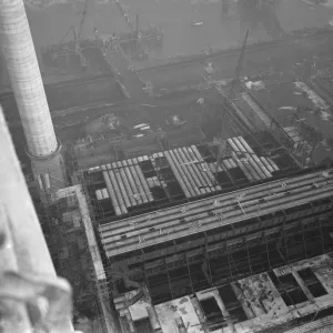 A general view from one of the chimneys of the new coal electric power station under