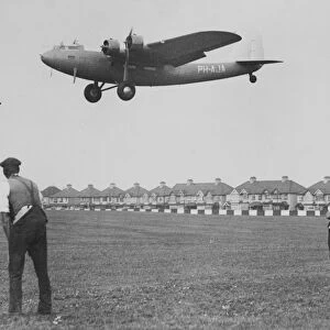 Giant 36 seater Fokker plane built for the Royal Dutch airlines made a demonstration