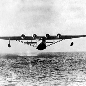 The giant Pan-American Airways flying boat the Flying Clipper, which a few weeks