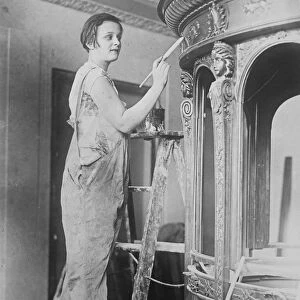 Gloria Gould Bishop as painter. Mrs Gloria Gould Bishop, youngest daughter of