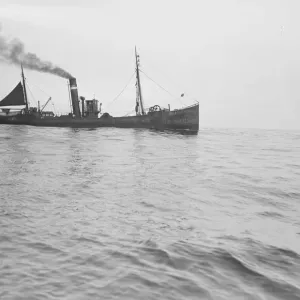 A Grimsby Herring Trawler in the North Sea Print