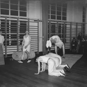 Gymnastics demonstration by boys at the Dartford Technical School in Kent Gymnastics demonstration by boys at the Dartford Technical School in Kent