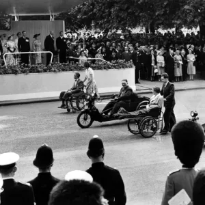 H M The Queen takes the salute in East Carriage Road Hyde Park as a detachment of H M The Queen takes the salute in East Carriage Road Hyde Park as a detachment of