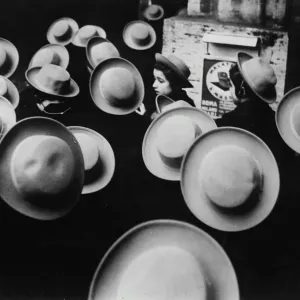 Hat Pattern! This abstract pattern of flying saucer-like shapes is made up by a Hat Pattern! This abstract pattern of flying saucer-like shapes is made up by a