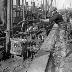 Herring Fishery at Great Yarmouth, Norfolk, England The quayside with the steam