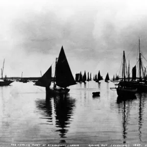 Herring Fleet Print: Evening Departure from Stornoway Harbour