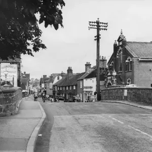 High Street seen from the Eden River Bridge, Edenbridge Kent. 17 September 1954 High Street seen from the Eden River Bridge, Edenbridge Kent. 17 September 1954