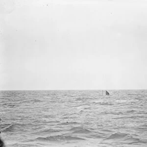 HMS Submarine No 3 diving - final position before totally submerging 30 March 1920