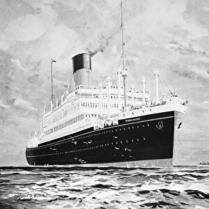 An illustration of the SS Minnewaska. 31 December 1928