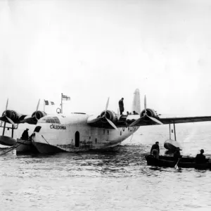 The Imperial Airways flying boat Caledonia at Shannon air base, Print The Imperial Airways flying boat Caledonia at Shannon air base, Print