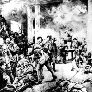 Print of Irish rebels in the General Post Office, Dublin