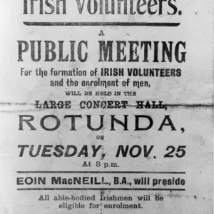 Print of Irish Rebel Poster Enrolling Volunteers for 1916 Print of Irish Rebel Poster Enrolling Volunteers for 1916