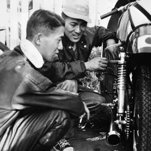 Isle of Man: N Taniguchi, one of the members of the Japanese motorbike team here Isle of Man: N Taniguchi, one of the members of the Japanese motorbike team here