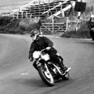 Isle of man, United Kingdom: wearing black leather racing gear, Lord Snowdon, husband Isle of man, United Kingdom: wearing black leather racing gear, Lord Snowdon, husband