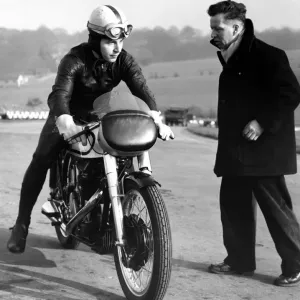 John Surtees on Norton at Brands Hatch, 23 February 1957 Print