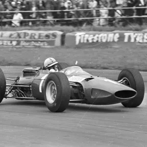 John Surtees racing at Silverstone and finishing third in 10 July 1965