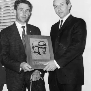 John Surtees (right) the present world champion car racing driver received a special