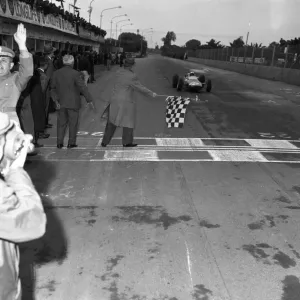 John Surtees winning the Siracusa Grand Prix. in Ferrari 12 April 1964