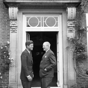 Print of Kennedy and Macmillan outside Birch Grove, Chelwood Gate Print of Kennedy and Macmillan outside Birch Grove, Chelwood Gate