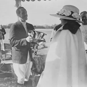 King of Spain receives Polo Cup Alfonso XIII receiving from the Duchess De Guiche King of Spain receives Polo Cup Alfonso XIII receiving from the Duchess De Guiche