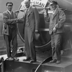 At Kings Cross Print: Captain De Havilland and the Flying Scotsman At Kings Cross Print: Captain De Havilland and the Flying Scotsman